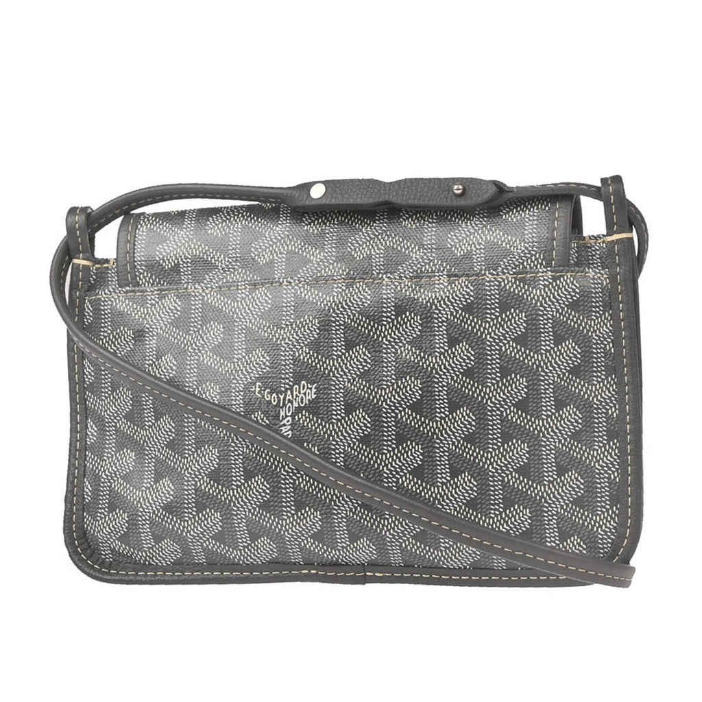Goyard Plumet Clutch Wallet Coated Canvas Gray Canvas Shoulder Bag Bag (Pre-Owned)