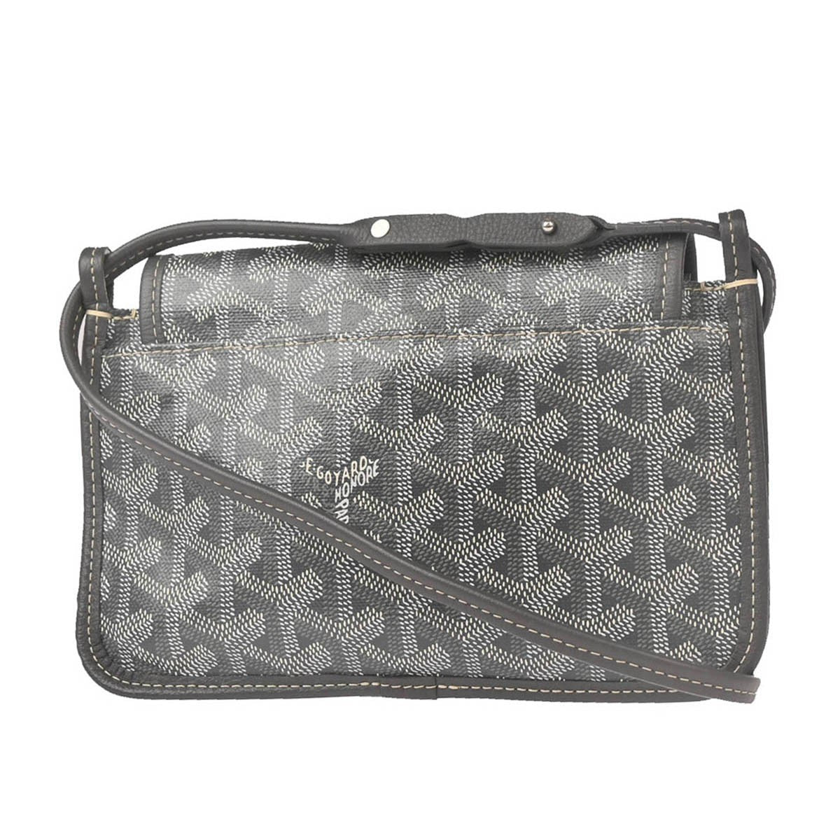 Goyard Plumet Clutch Wallet Coated Canvas Gray Canvas Shoulder Bag Bag (Pre-Owned)