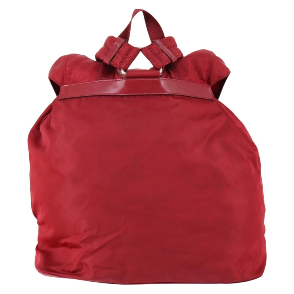 Prada Double Front Pocket Backpack Tessuto Red Nylon Backpack Bag (Pre-Owned)