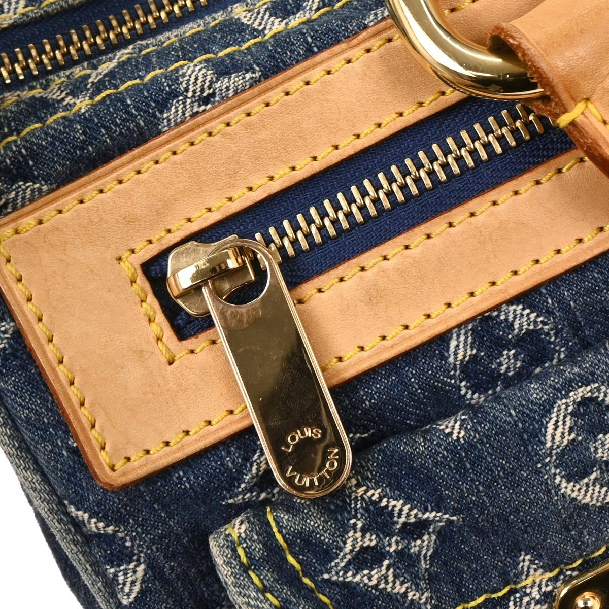Louis Vuitton Neo Speedy Bag Denim Blue Denim_Jeans Handbag (Pre-Owned)