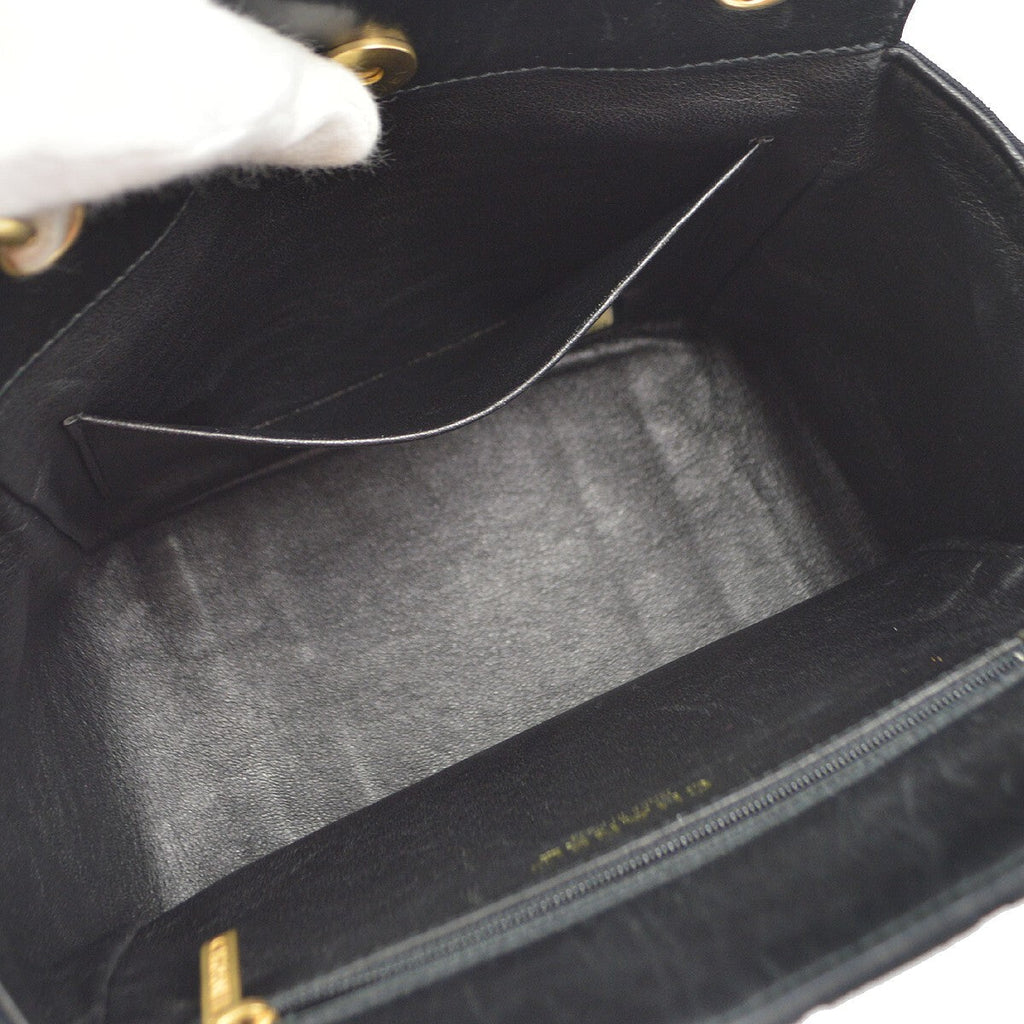 Chanel Chocolate Bar Chain Tote Quilted Jersey Black Cotton Handbag (Pre-Owned)