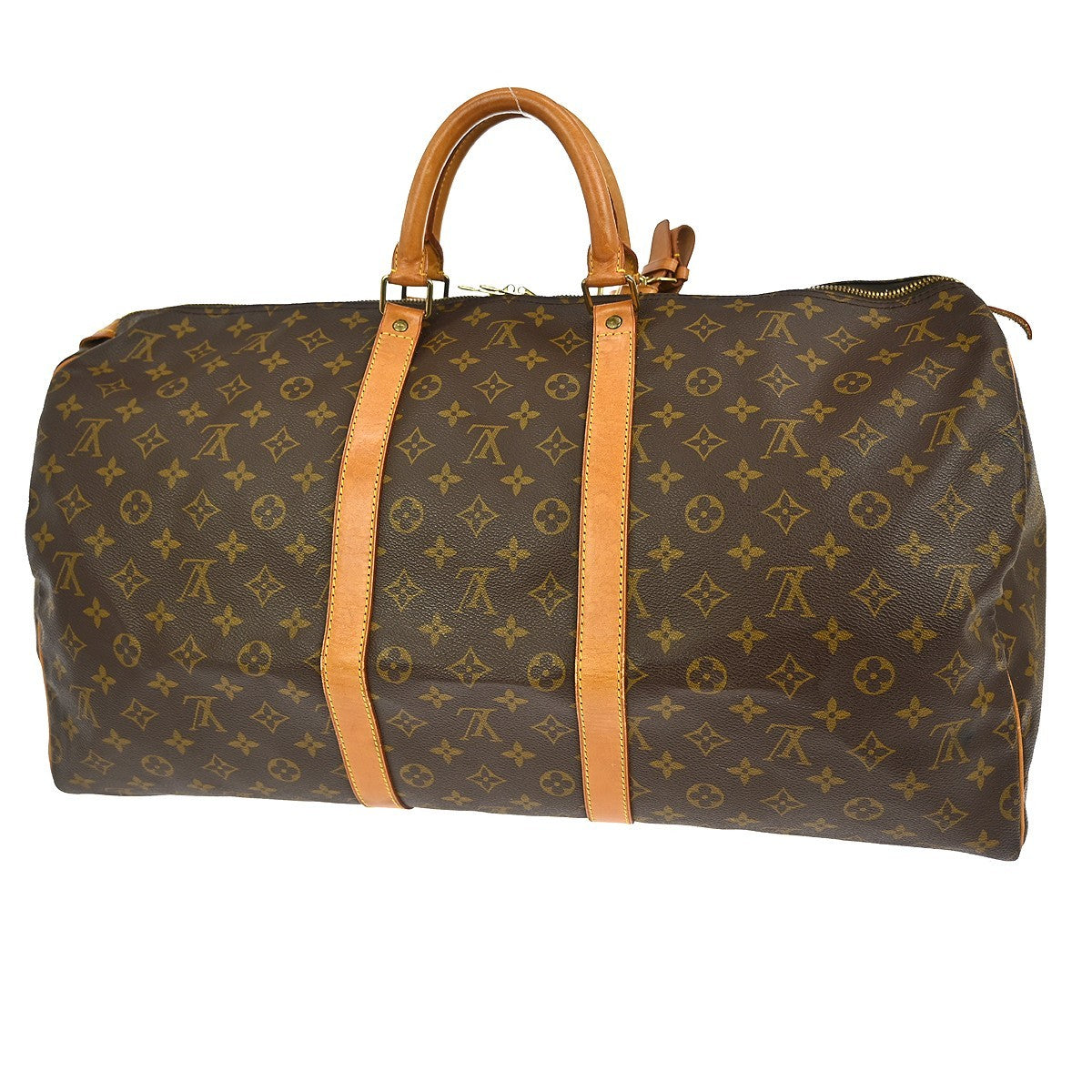 Louis Vuitton Keepall Bag Monogram Canvas Brown Canvas Travel Bag Bag (Pre-Owned)