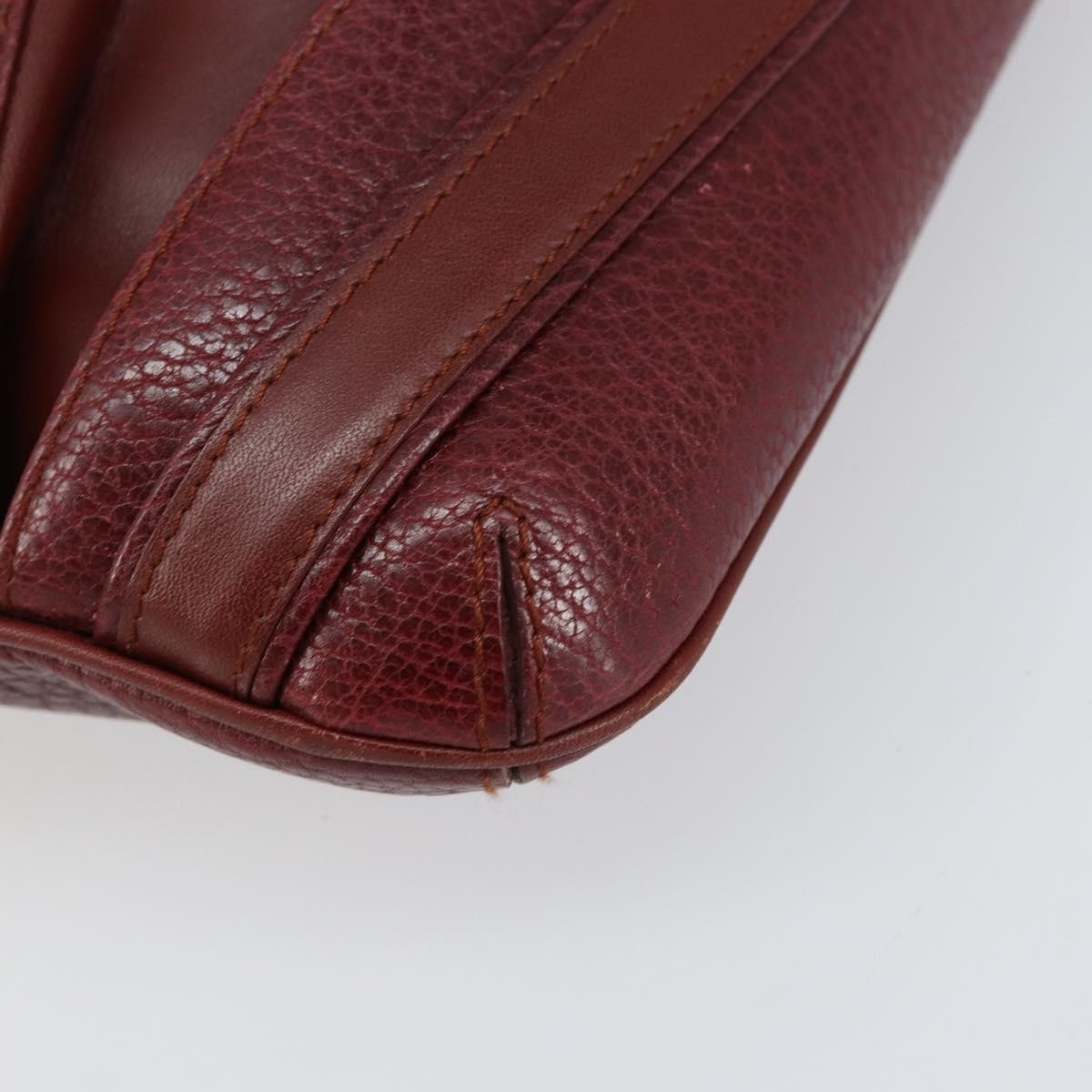 Cartier Must De Cartier Shoulder Bag Leather Burgundy Leather Shoulder Bag Bag (Pre-Owned)