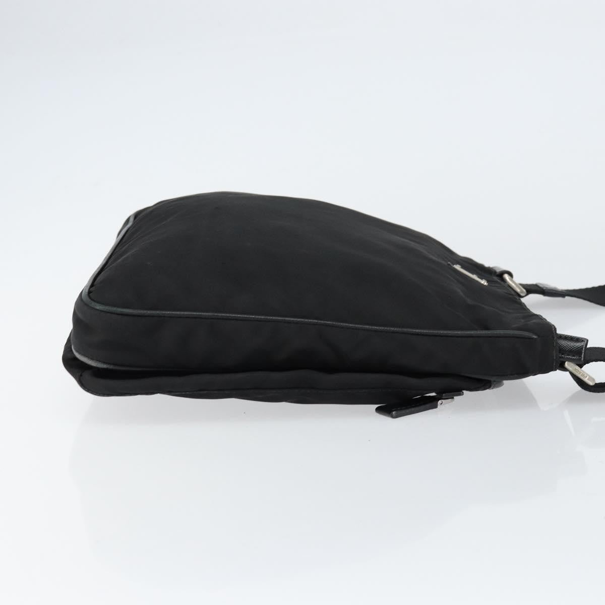 Prada Flat Messenger Bag Tessuto Black Nylon Shoulder Bag Bag (Pre-Owned)