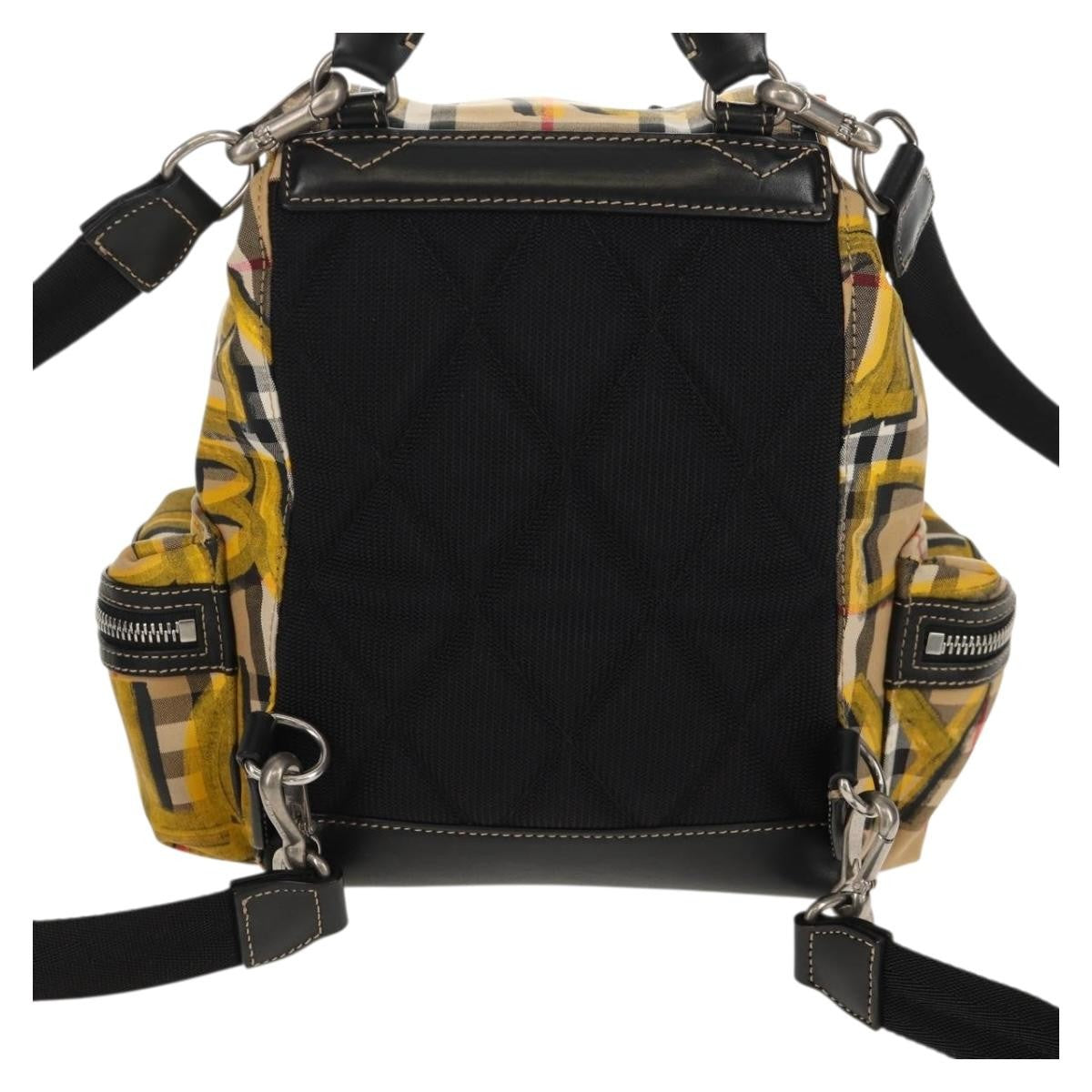 Burberry Graffiti Rucksack Backpack Vintage Check Canvas Beige Canvas Backpack Bag (Pre-Owned)