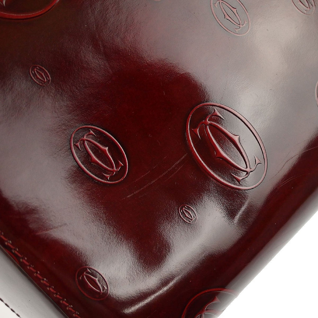 Cartier Happy Birthday Backpack Patent Leather Burgundy Patent_Leather Backpack Bag (Pre-Owned)