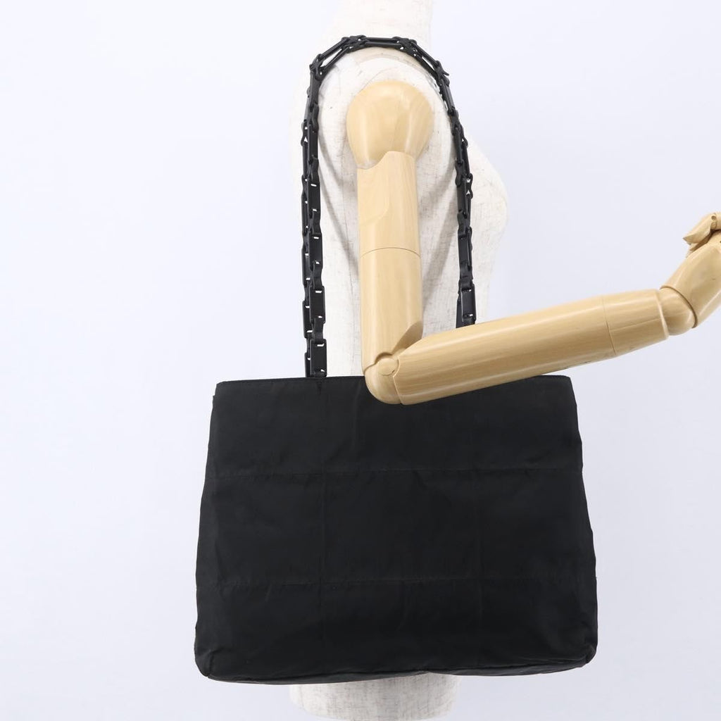 Prada Vintage Tote Tessuto Black Nylon Tote Bag Bag (Pre-Owned)