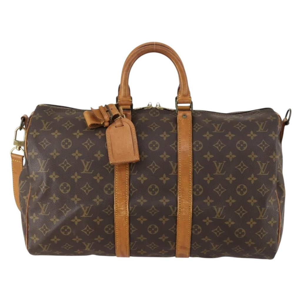 Louis Vuitton Keepall Bandouliere Bag Monogram Canvas Brown Canvas Travel Bag Bag (Pre-Owned)