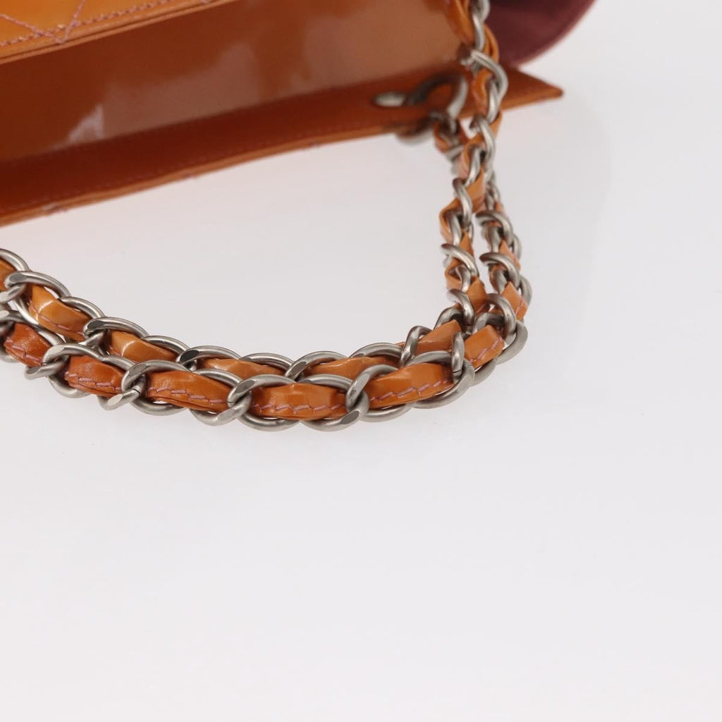 Chanel Vintage Petite Timeless Tote Quilted Patent Orange Patent_Leather Tote Bag Bag (Pre-Owned)
