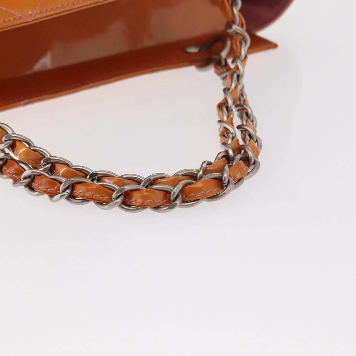 Chanel Vintage Petite Timeless Tote Quilted Patent Orange Patent_Leather Tote Bag Bag (Pre-Owned)