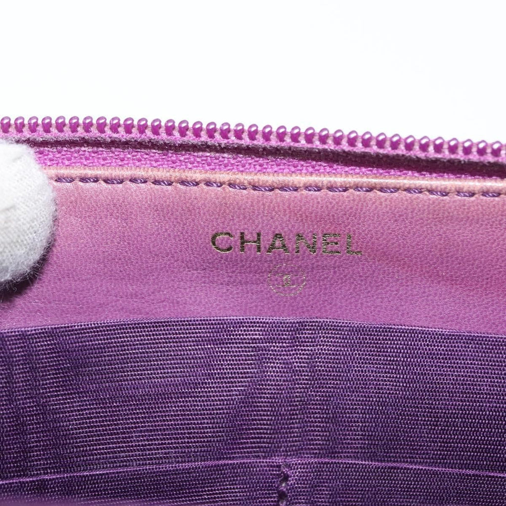 Chanel Timeless Cc Zipped Wallet Caviar Purple Leather Wallets Accessory (Pre-Owned)