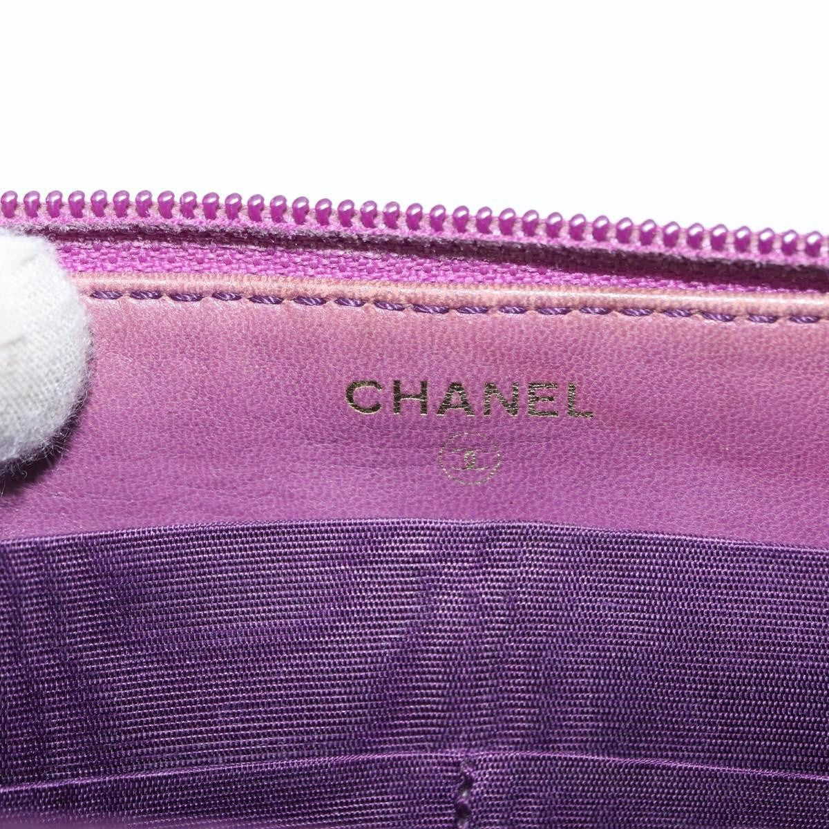 Chanel Timeless Cc Zipped Wallet Caviar Purple Leather Wallets Accessory (Pre-Owned)