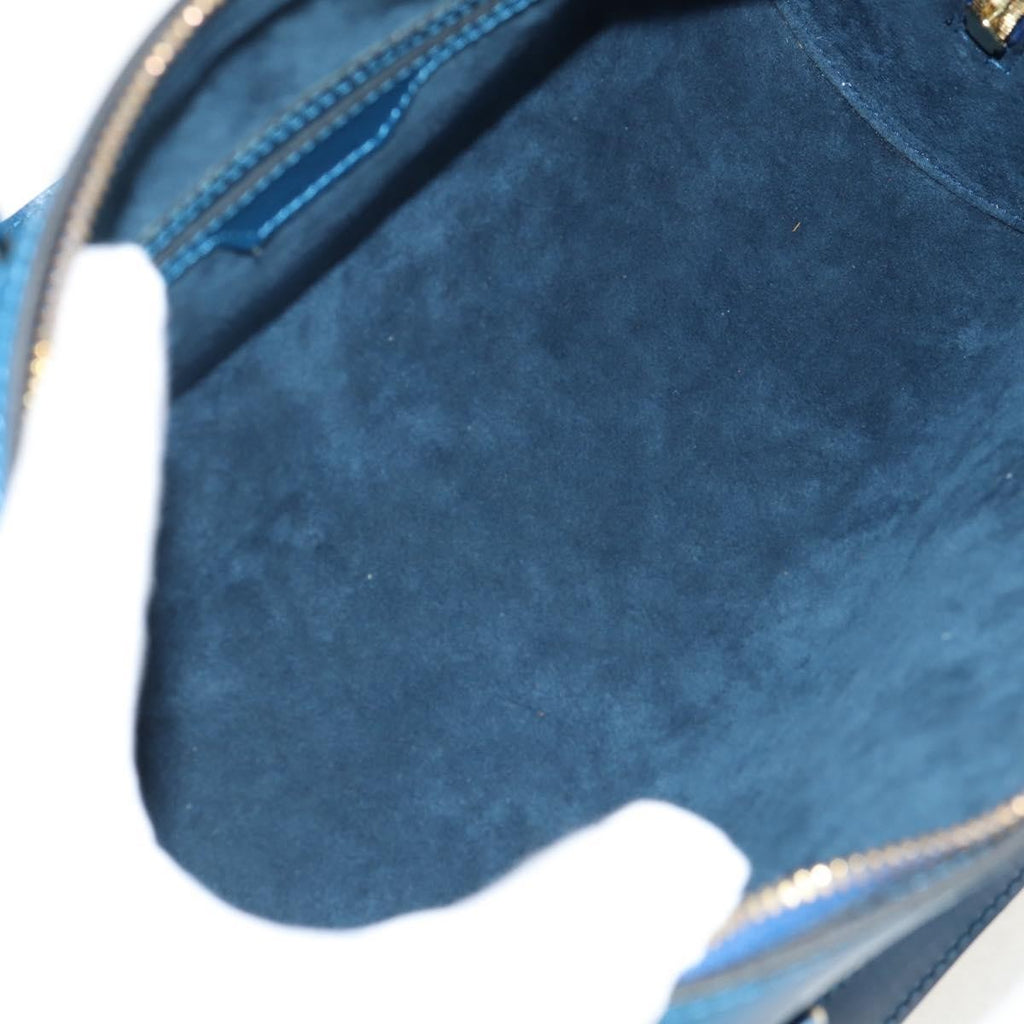 Louis Vuitton Soufflot Handbag Epi Leather Blue Leather Handbag (Pre-Owned)