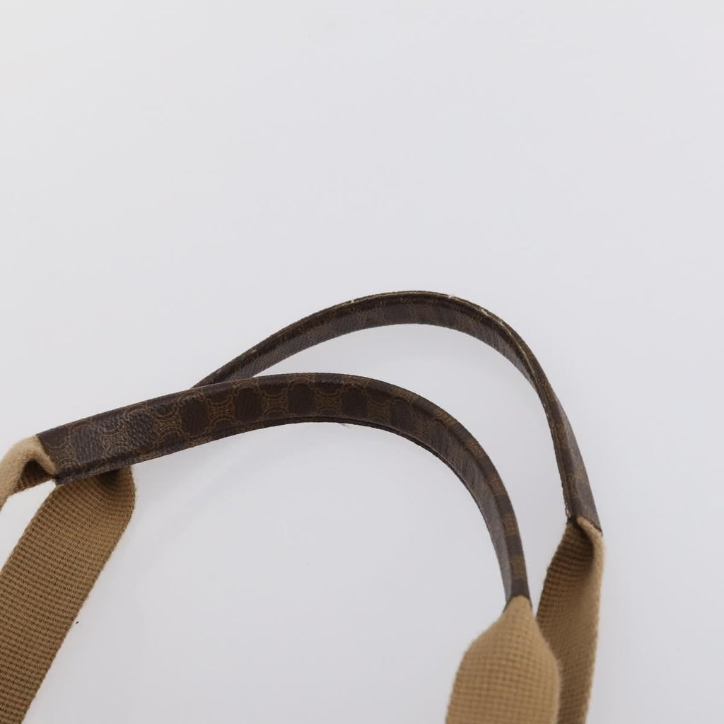 Celine Vintage Macadam Tote Bag Canvas Brown Pvc Tote Bag Bag (Pre-Owned)