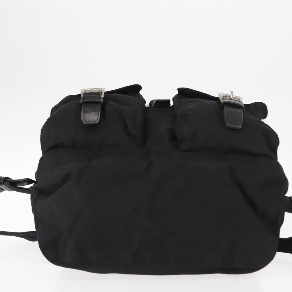 Prada Double Front Pocket Backpack Tessuto Black Nylon Backpack Bag (Pre-Owned)