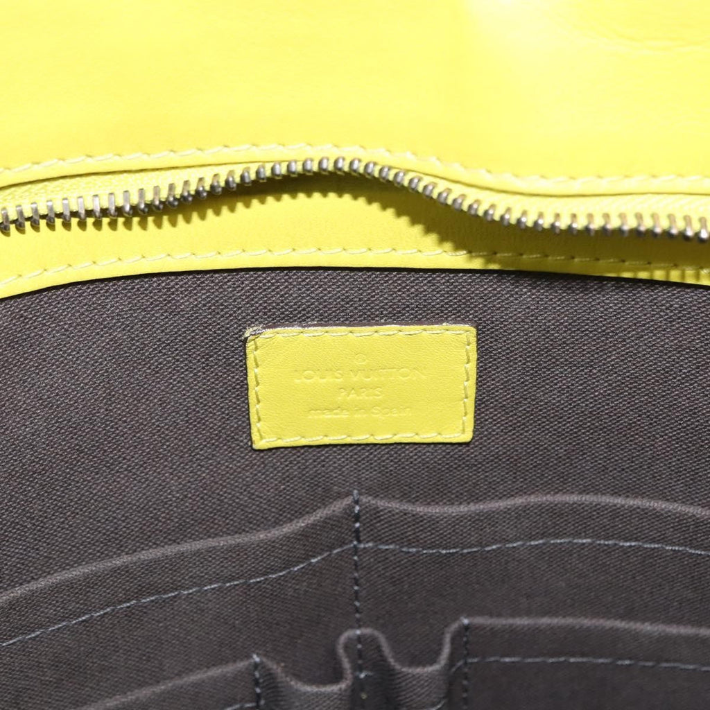 Louis Vuitton Tadao Handbag Damier Infini Leather Yellow Leather Handbag (Pre-Owned)