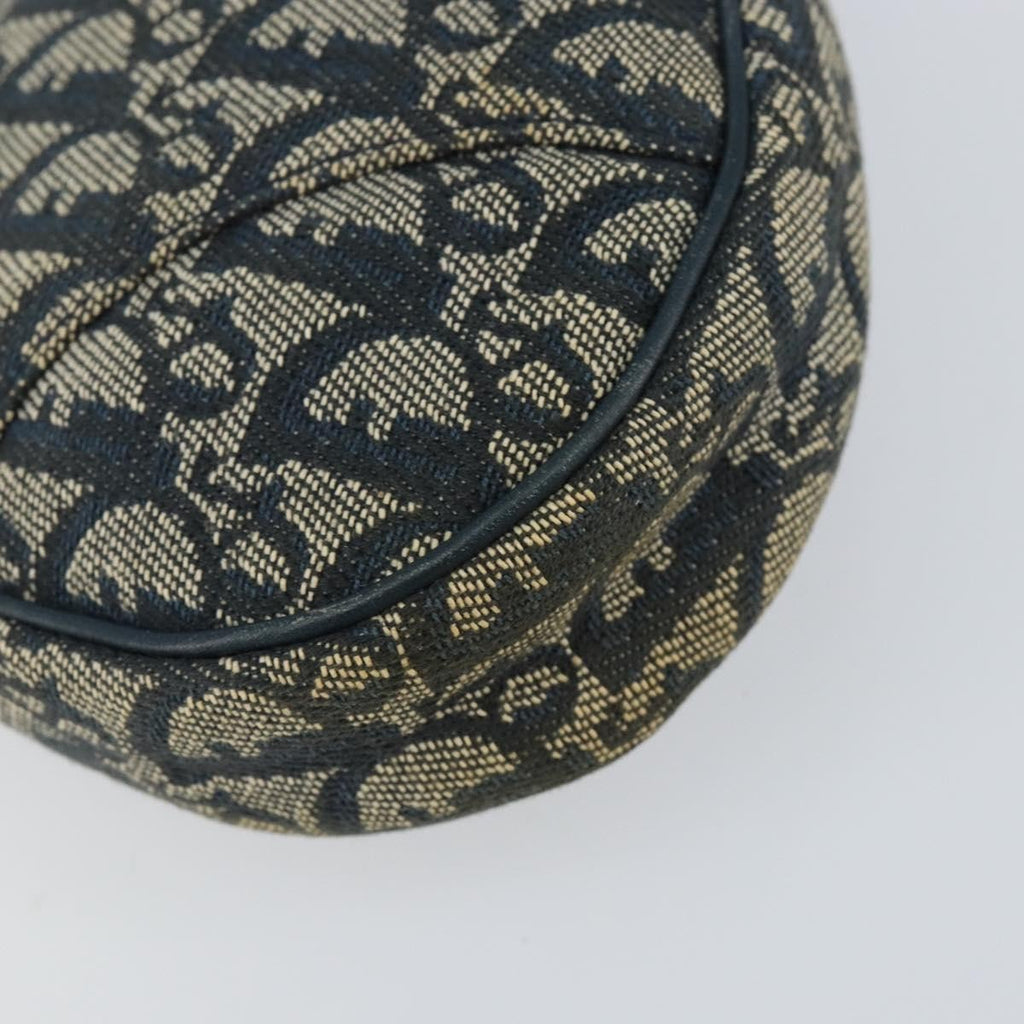 Christian Dior Vintage Saddle Bag Diorissimo Canvas Navy Canvas Clutche & Pouche Bag (Pre-Owned)