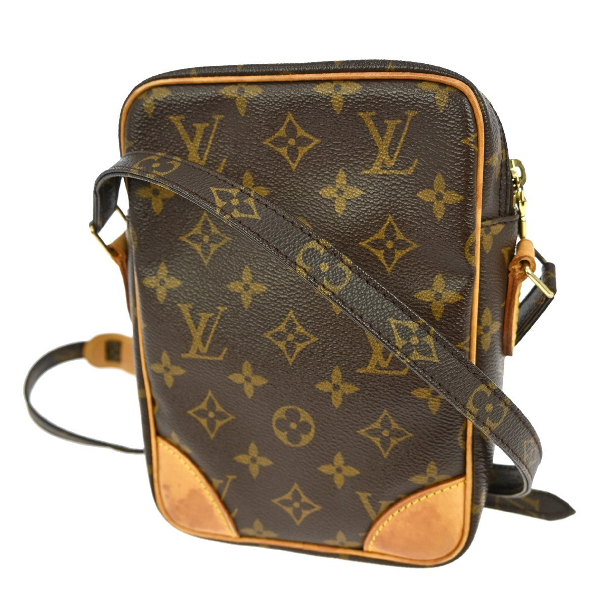 Louis Vuitton Danube Handbag Monogram Canvas Brown Canvas Shoulder Bag Bag (Pre-Owned)