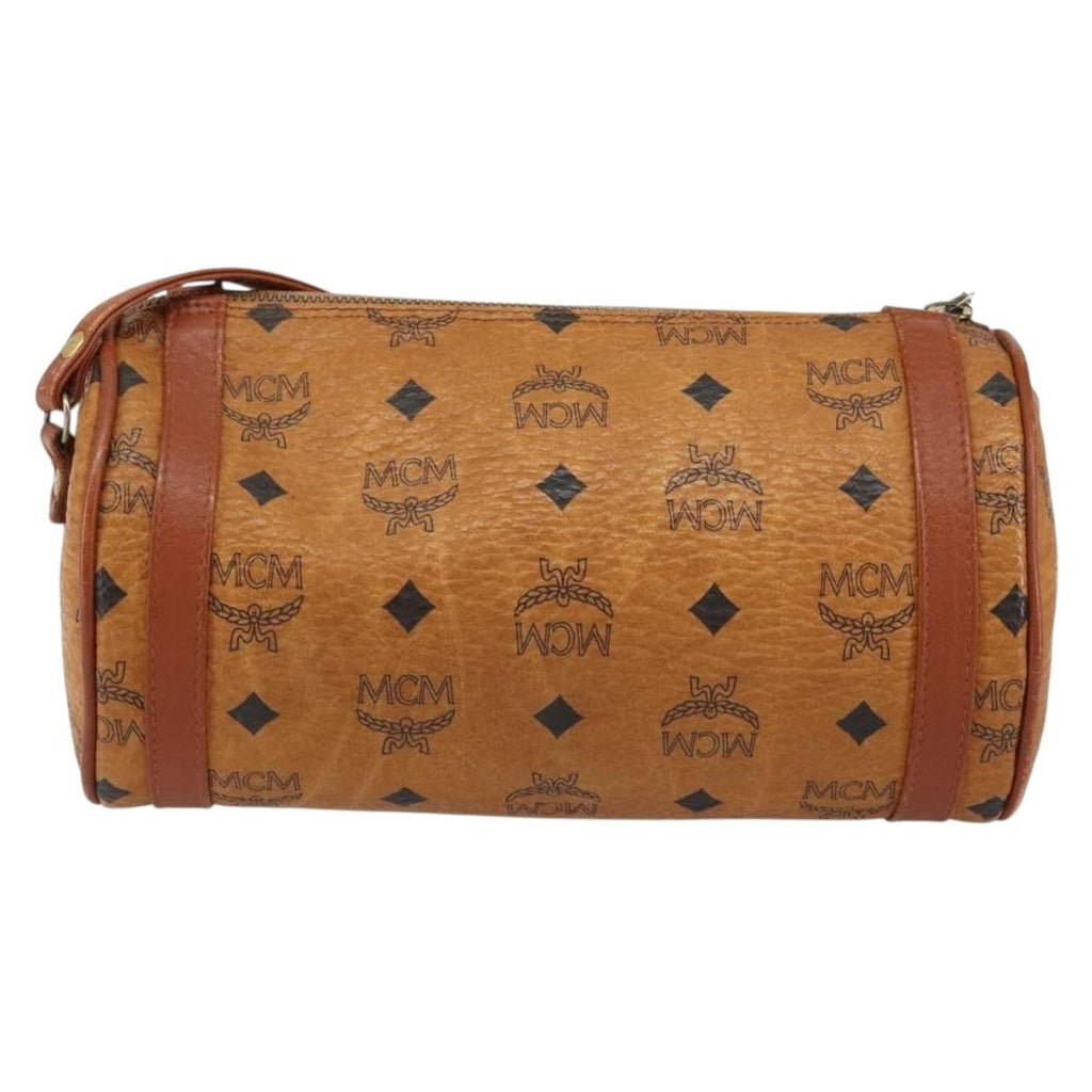 MCM Visetos Shoulder Bag Canvas And Leather Brown Canvas Shoulder Bag Bag (Pre-Owned)