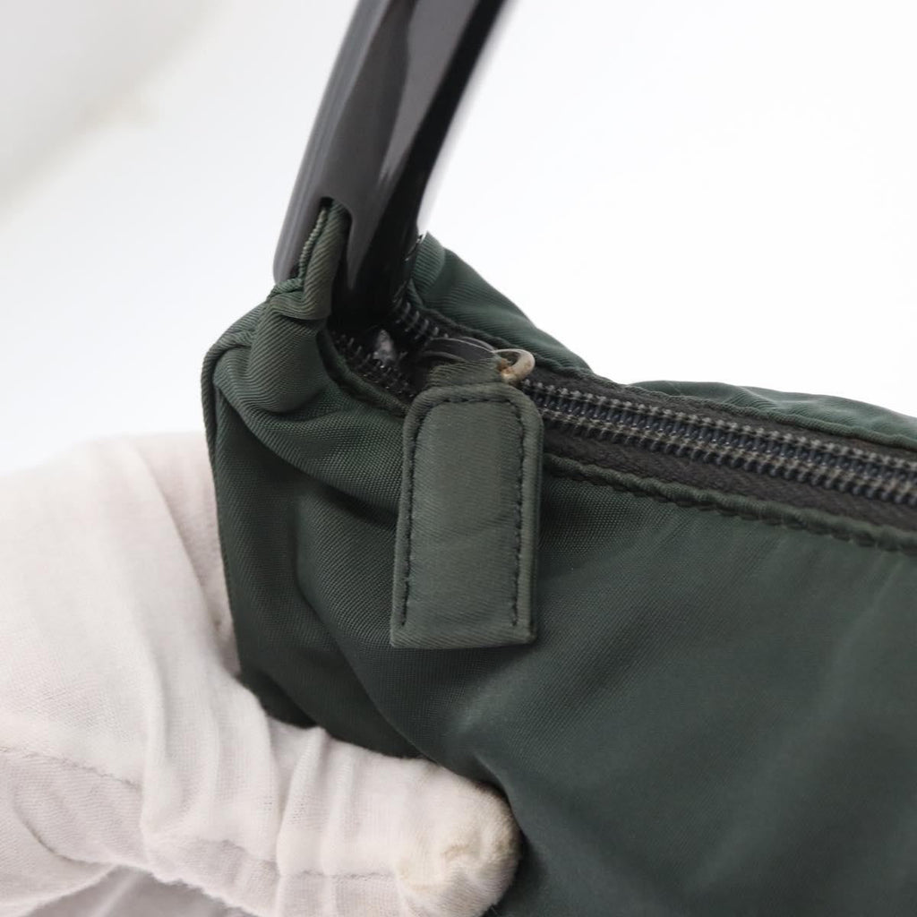 Prada Vintage Shoulder Bag Tessuto Green Nylon Shoulder Bag Bag (Pre-Owned)