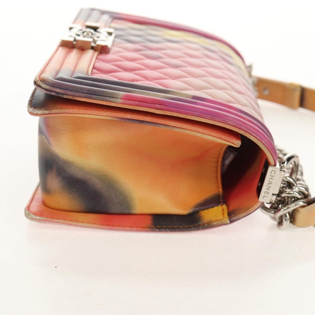Chanel Flower Power Boy Flap Bag Quilted Lambskin Multicolour Leather Shoulder Bag Bag (Pre-Owned)