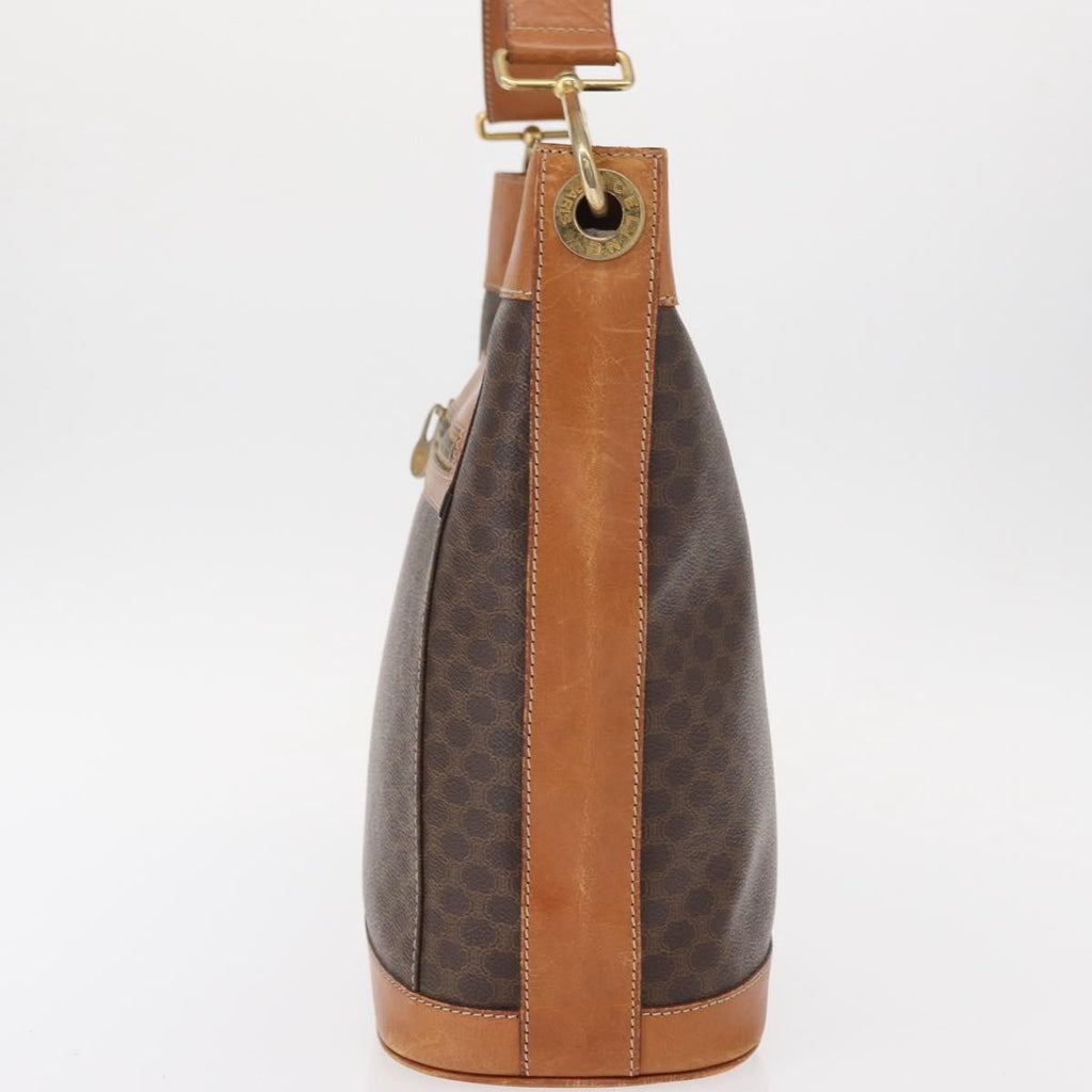 Celine Vintage Macadam Shoulder Bag Canvas And Leather Brown Canvas Shoulder Bag Bag (Pre-Owned)