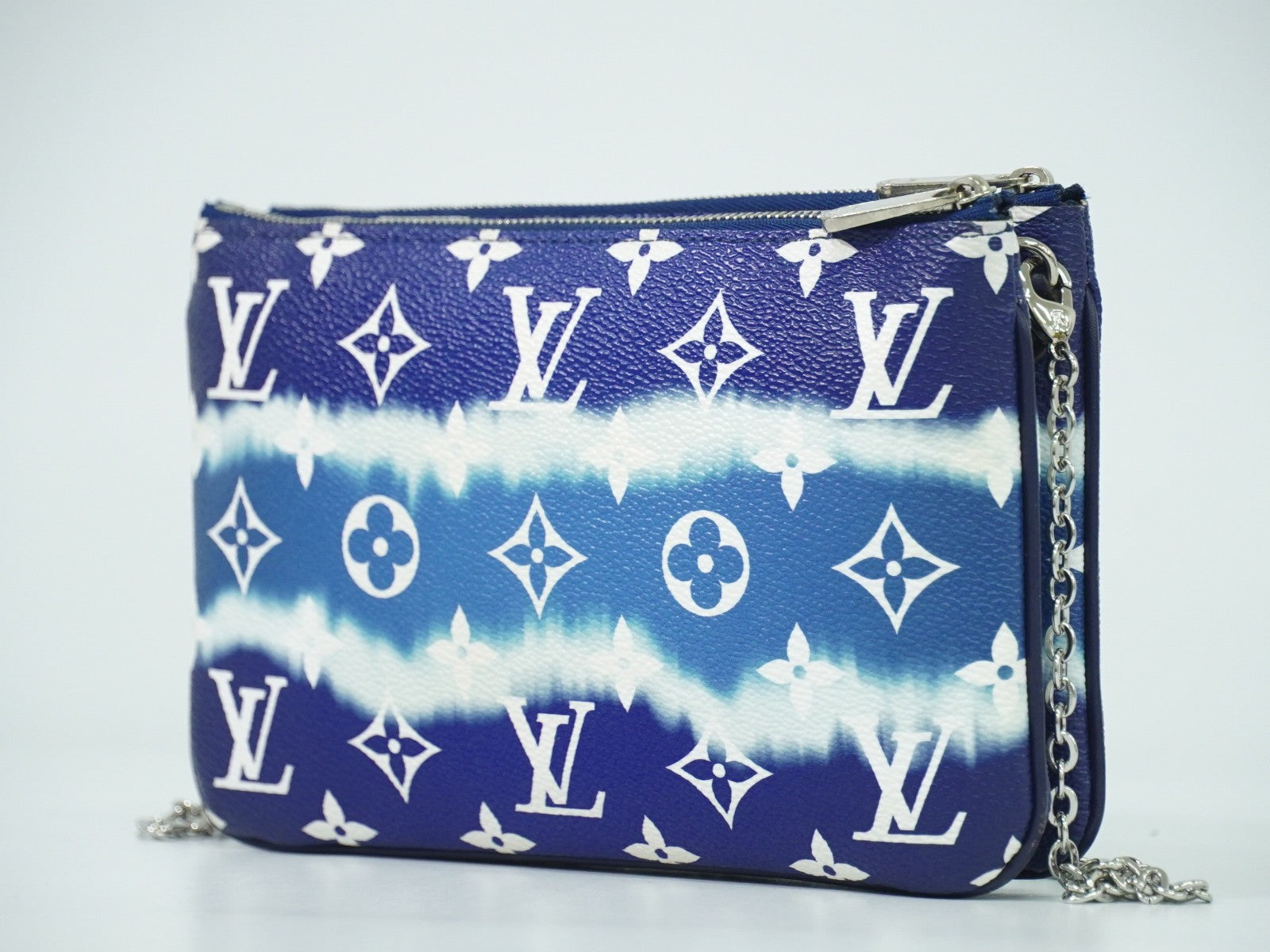 Louis Vuitton Double Zip Pochette Limited Edition Escale Monogram Giant Blue Canvas Shoulder Bag Bag (Pre-Owned)