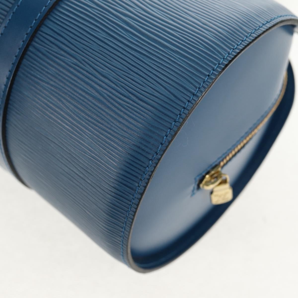 Louis Vuitton Soufflot Handbag Epi Leather Blue Leather Handbag (Pre-Owned)