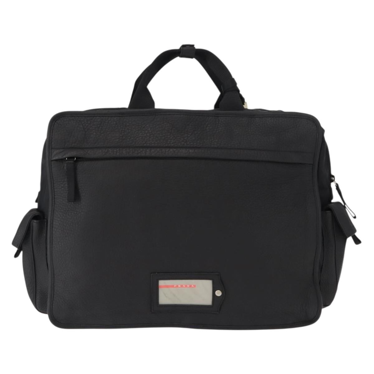 Prada Sport Briefcase Nylon And Leather Black Nylon Briefcase Bag (Pre-Owned)