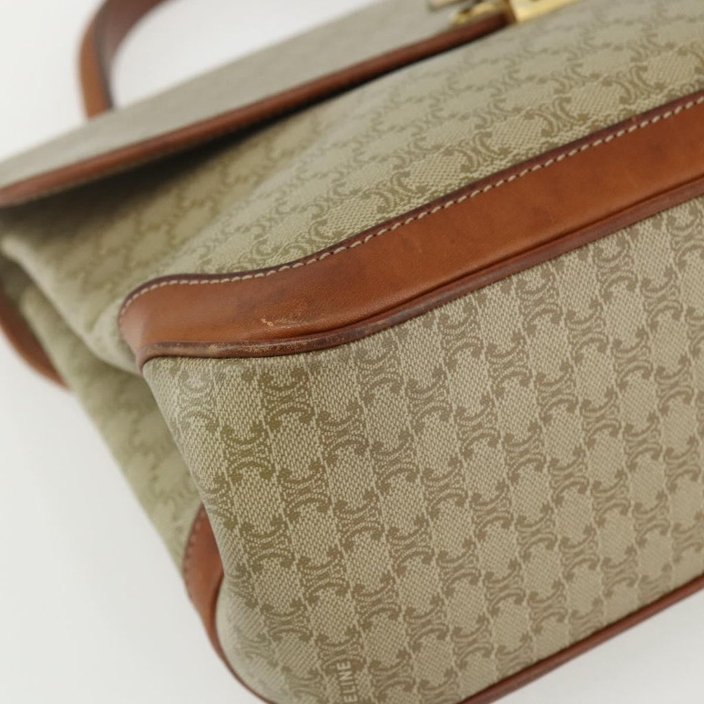 Celine Vintage Macadam Handbag Canvas And Leather Beige Canvas Handbag (Pre-Owned)