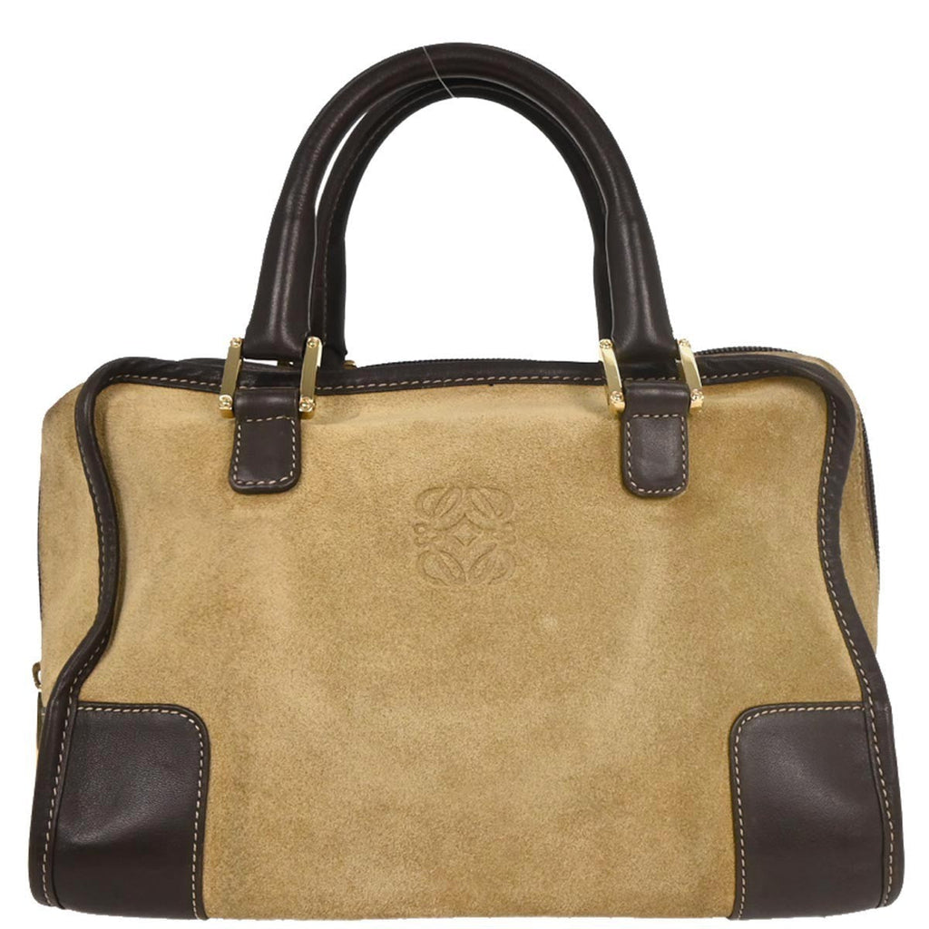 Loewe Amazona Bag Suede Beige Suede Handbag (Pre-Owned)