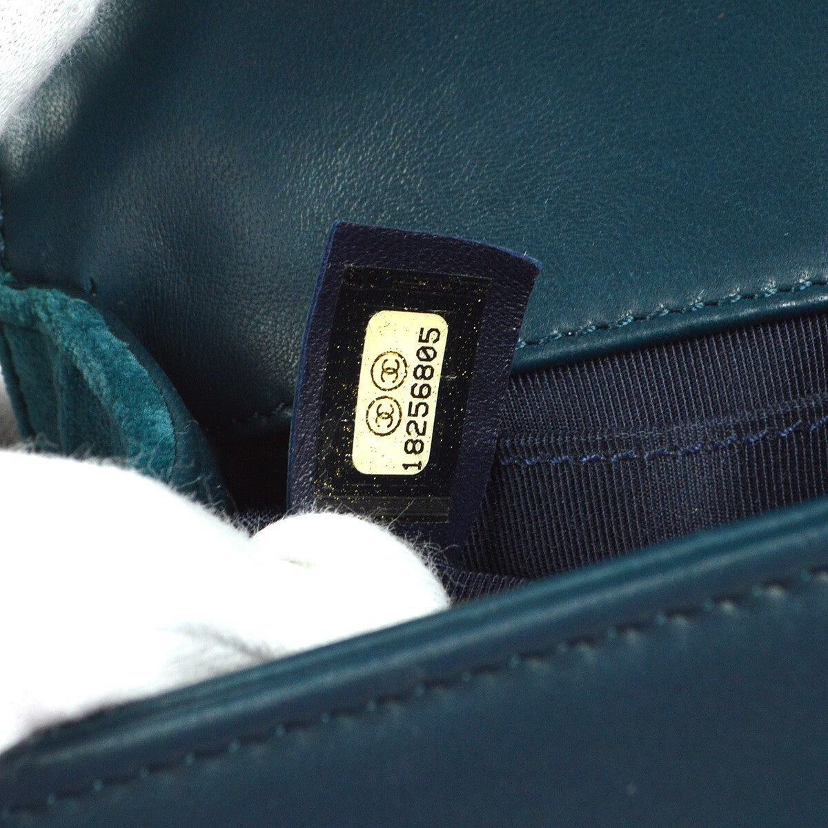 Chanel Boy Flap Bag Quilted Tweed With Velvet Blue Velvet Shoulder Bag Bag (Pre-Owned)