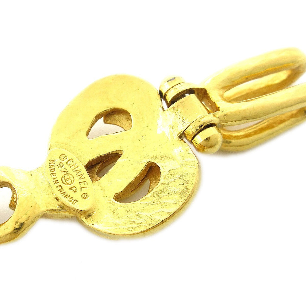 Chanel Cc Heart Pendant Necklace Metal Gold Gold_Plated Necklace Jewelry (Pre-Owned)