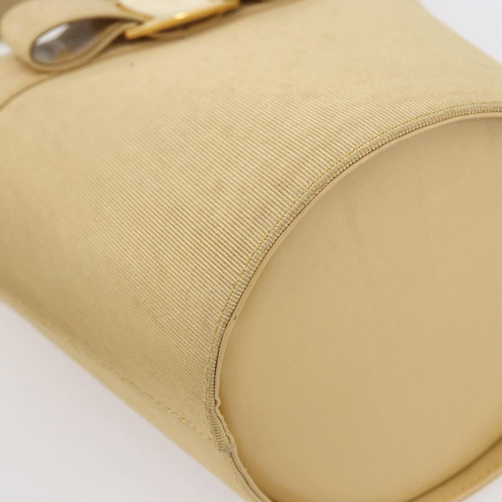 Salvatore Ferragamo Vala Handbag Canvas Yellow Canvas Handbag (Pre-Owned)