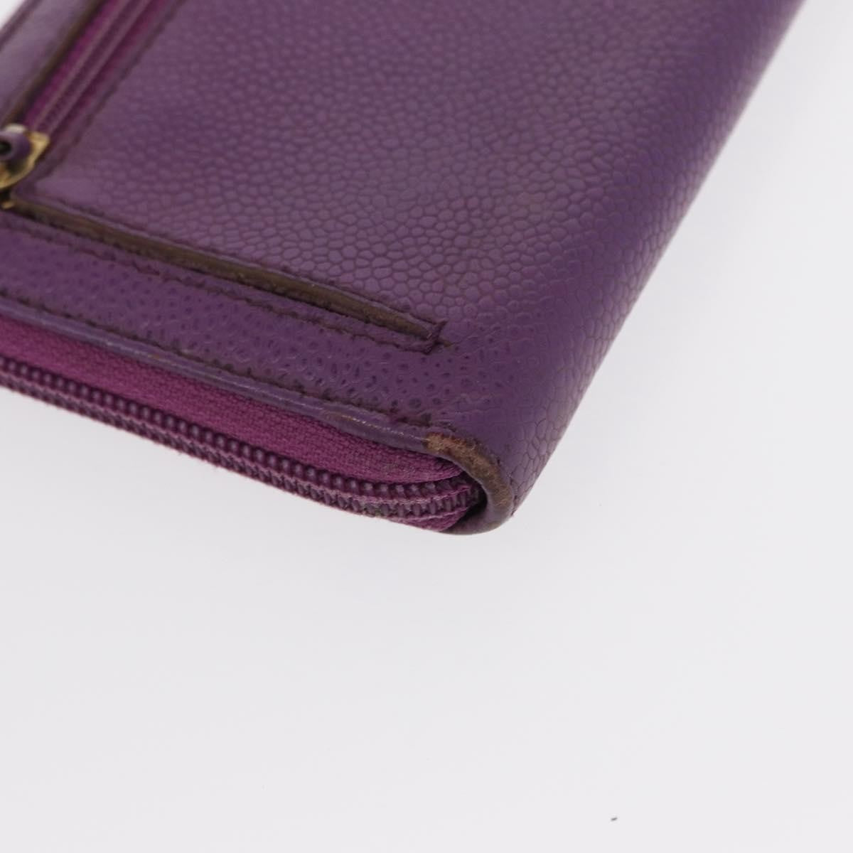 Chanel Timeless Cc Zipped Wallet Caviar Purple Leather Wallets Accessory (Pre-Owned)