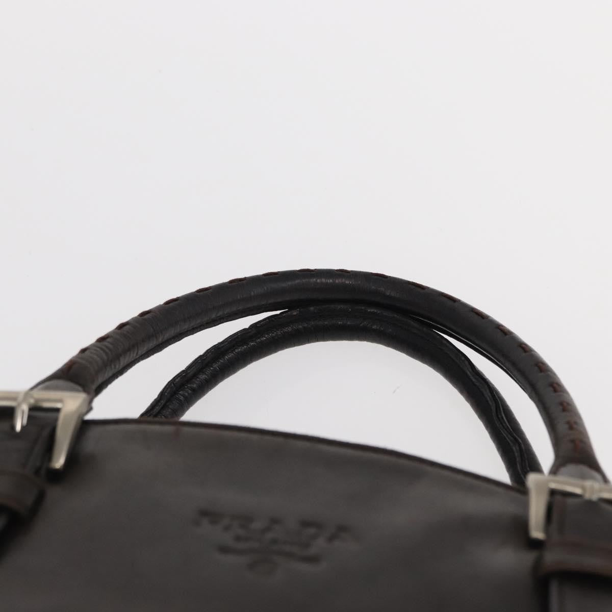 Prada Vintage Tote Tessuto With Leather Brown Nylon Tote Bag Bag (Pre-Owned)