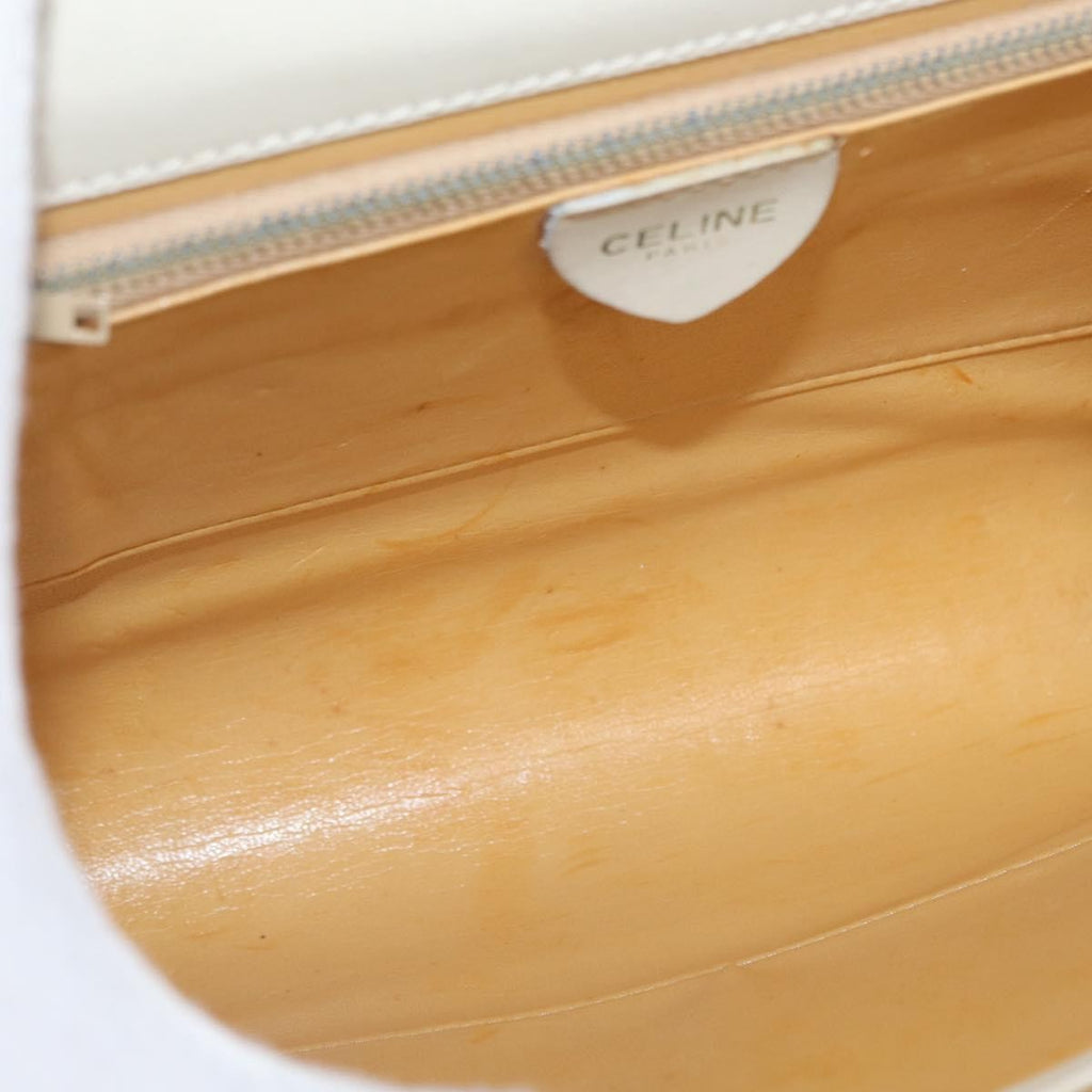 Celine Vintage Shoulder Bag Leather Ecru Leather Shoulder Bag Bag (Pre-Owned)