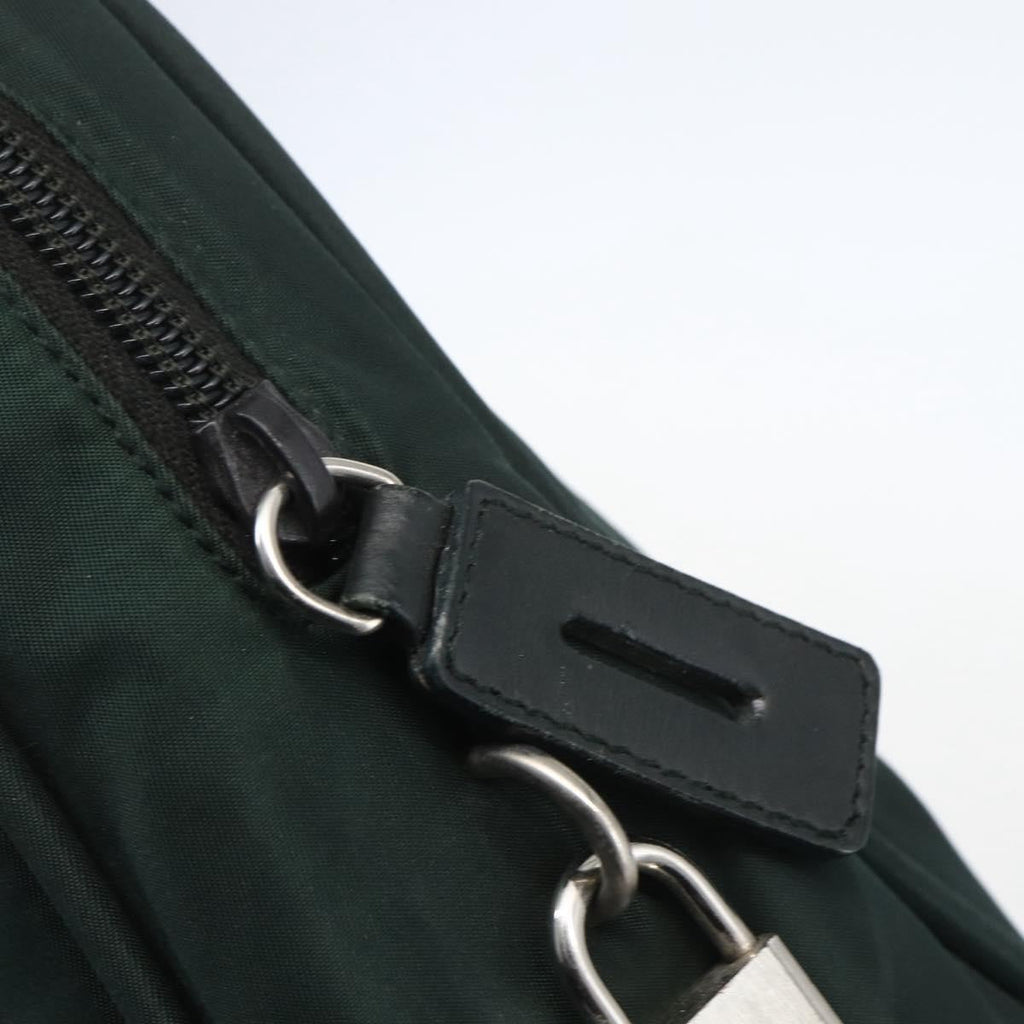 Prada Bowling Shoulder Bag Tessuto Green Nylon Handbag (Pre-Owned)