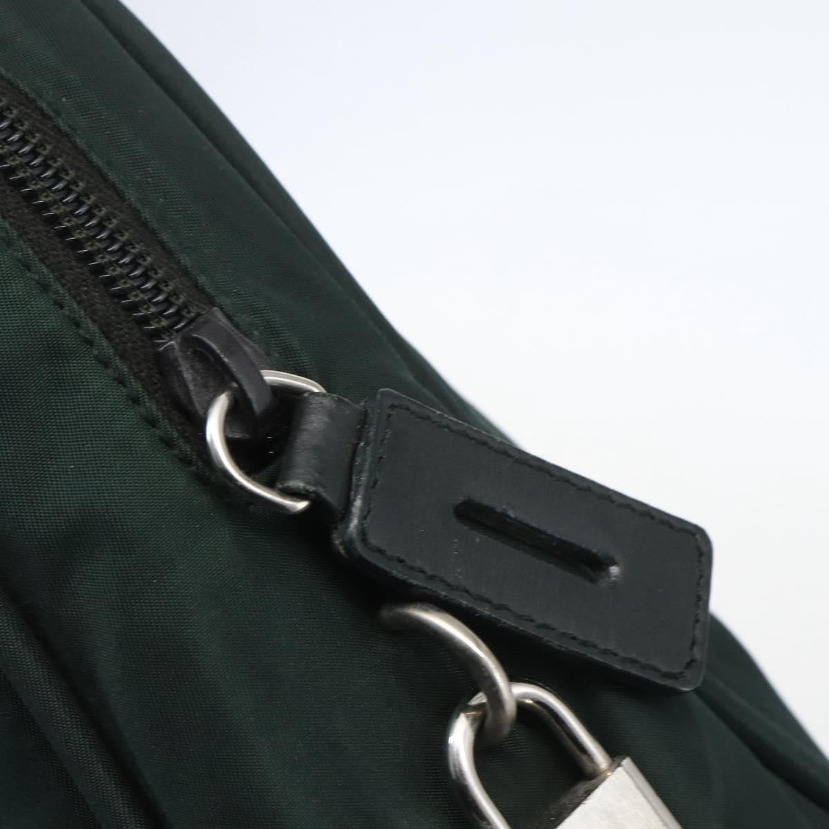 Prada Bowling Shoulder Bag Tessuto Green Nylon Handbag (Pre-Owned)
