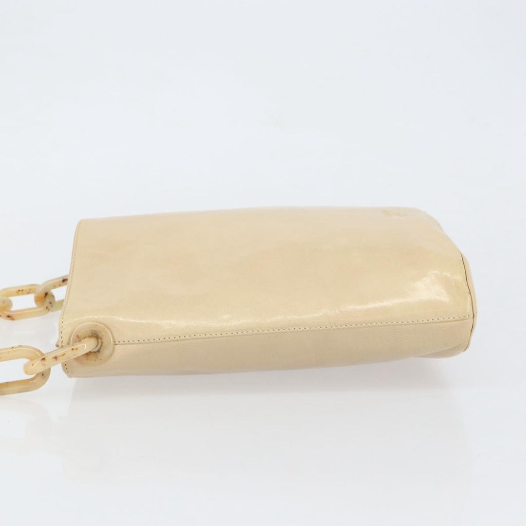 Prada Vintage Shoulder Bag Leather Beige Leather Shoulder Bag Bag (Pre-Owned)