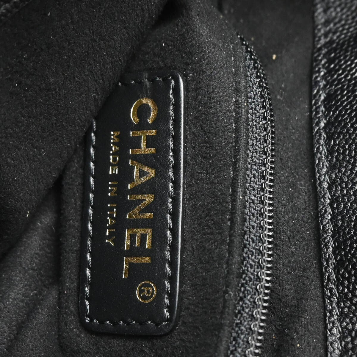 Chanel Deauville Drawstring Bucket Bag Studded Caviar Black Leather Shoulder Bag Bag (Pre-Owned)