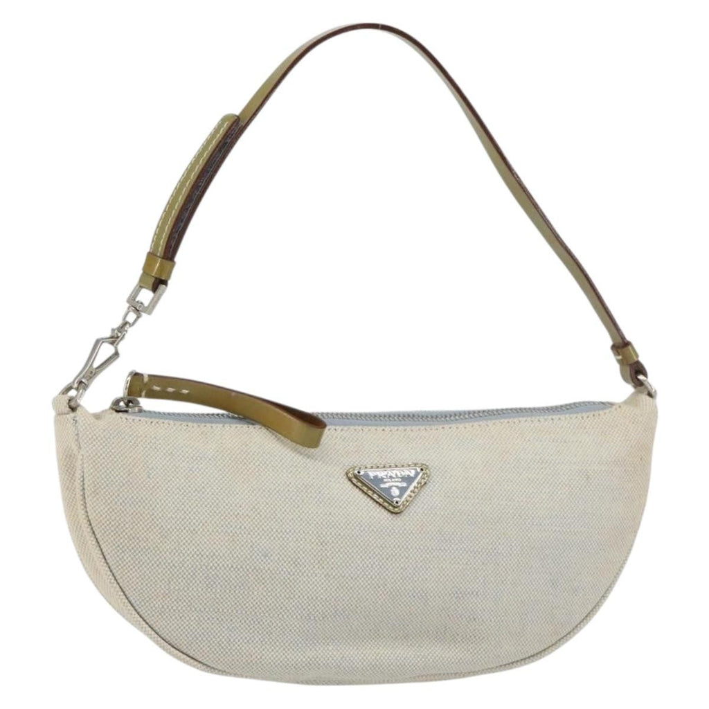 Prada Vintage Pouch Canvas Gray Canvas Clutche & Pouche Bag (Pre-Owned)