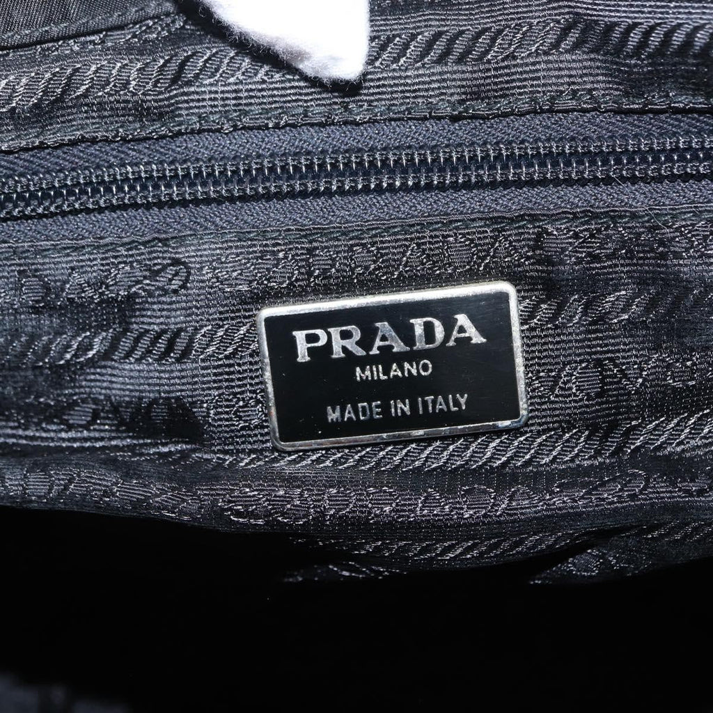 Prada Vela Double Front Pocket Backpack Tessuto With Saffiano Leather Black Nylon Backpack Bag (Pre-Owned)