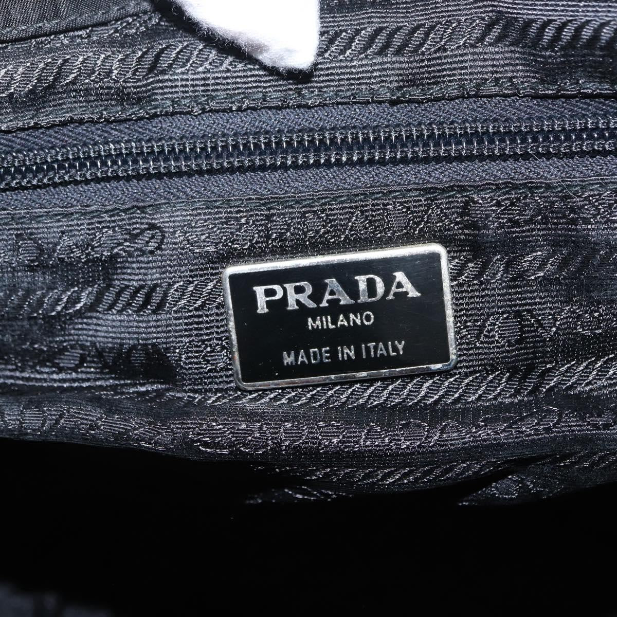 Prada Vela Double Front Pocket Backpack Tessuto With Saffiano Leather Black Nylon Backpack Bag (Pre-Owned)