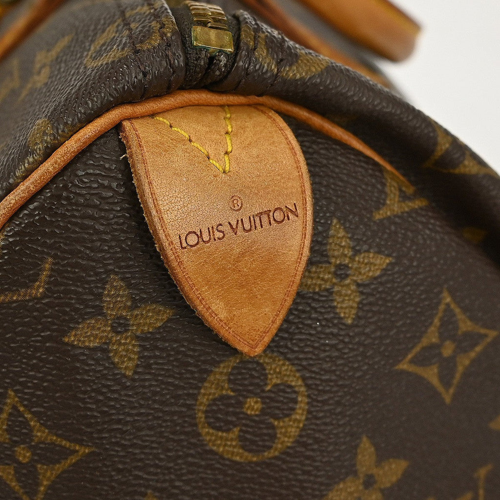 Louis Vuitton Speedy Handbag Monogram Canvas Brown Canvas Handbag (Pre-Owned)