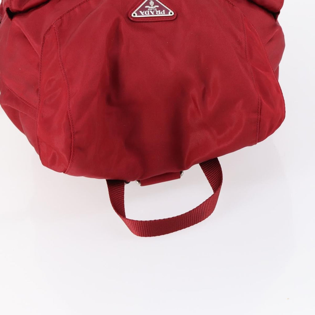 Prada Double Front Pocket Backpack Tessuto Red Nylon Backpack Bag (Pre-Owned)