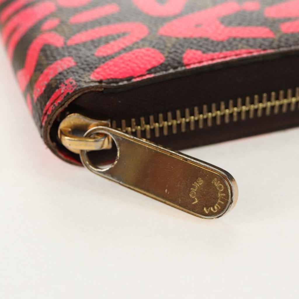 Louis Vuitton Zippy Wallet Nm Monogram Graffiti Pink Canvas Wallets Accessory (Pre-Owned)