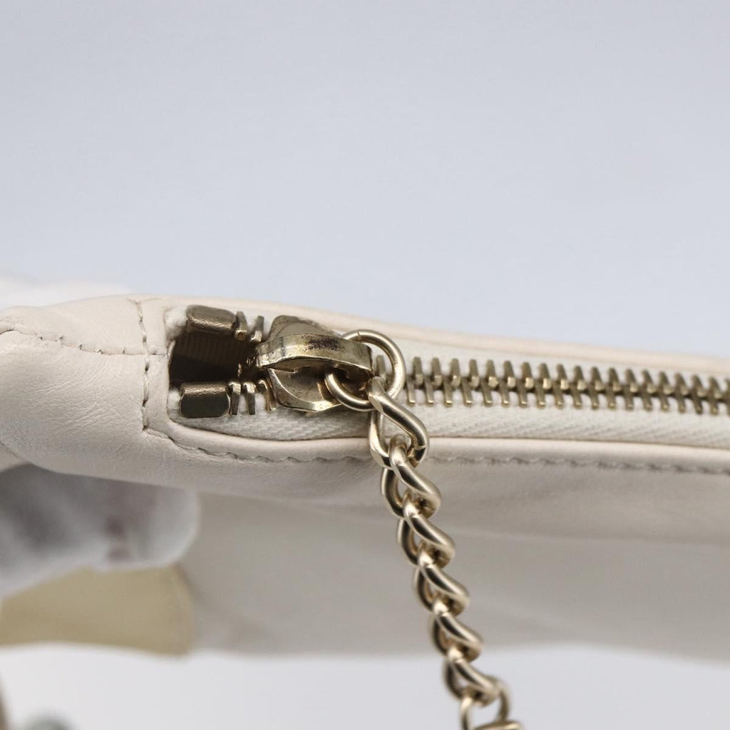 Chanel Camellia Clutch Bag Leather Ecru Leather Clutche & Pouche Bag (Pre-Owned)