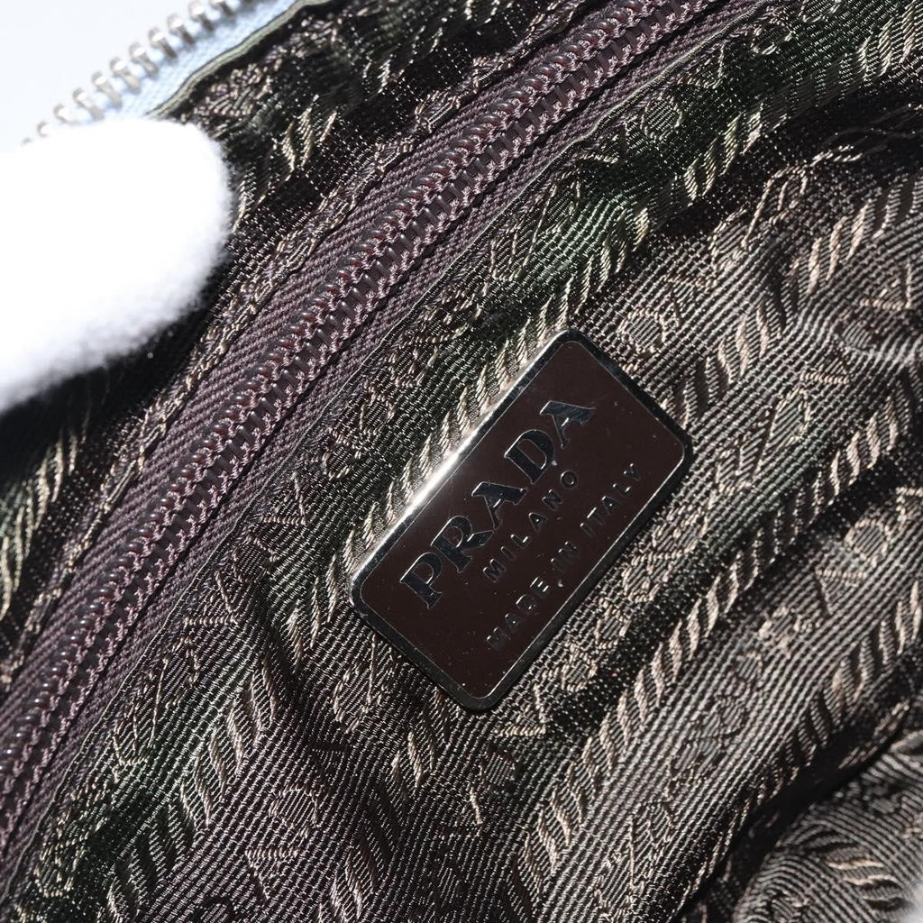 Prada Vintage Pouch Canvas Gray Canvas Clutche & Pouche Bag (Pre-Owned)