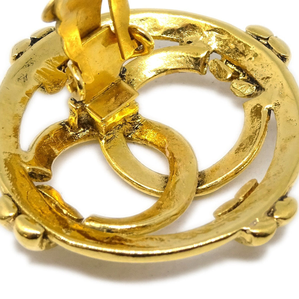 Chanel Vintage Cut-Out Cc Clip-On Earrings Metal Gold Gold_Plated Earrings Jewelry (Pre-Owned)